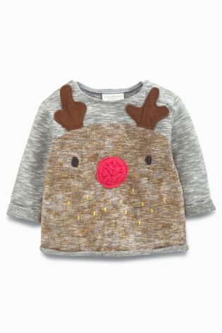 Navy Reindeer Sweater (0mths-2yrs)